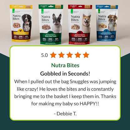 ULTIMATE PET NUTRITION Nutra Bites Freeze Dried Raw Single Ingredient Training Treats Food Topper for Dogs, 4 Ounces, Chicken Liver
