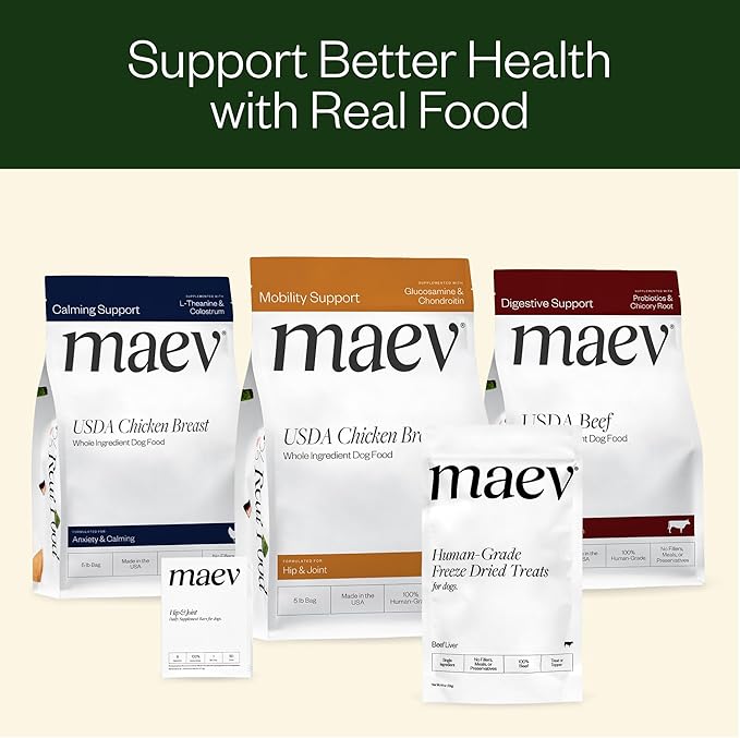 Maev Human-Grade Freeze Dried Raw Beef Liver Treats | 100% USDA Certified Single-Ingredient | Healthy, Human-Grade Dog Snacks | Perfect for Training & Sensitive Diets