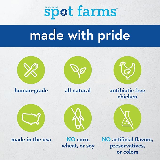 Spot Farms Chicken Apple Sausage Healthy All Natural Dog Treats Human Grade Made in USA 12.5 oz