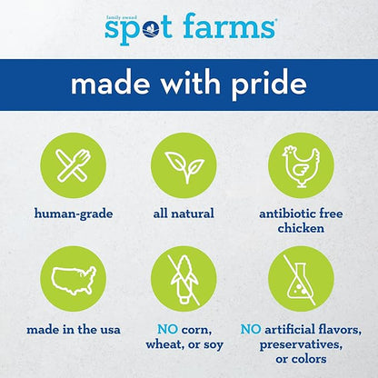 Spot Farms Chicken Apple Sausage Healthy All Natural Dog Treats Human Grade Made in USA 12.5 oz