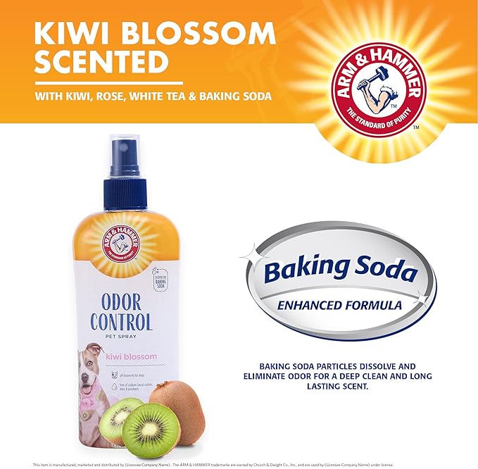 Arm & Hammer for Pets Super Deodorizing Dog Spray with Baking Soda for Odor Control, Freshens Coat Between Baths, pH Balanced Formula for Dogs, 8 Fl Oz - 6 Pack