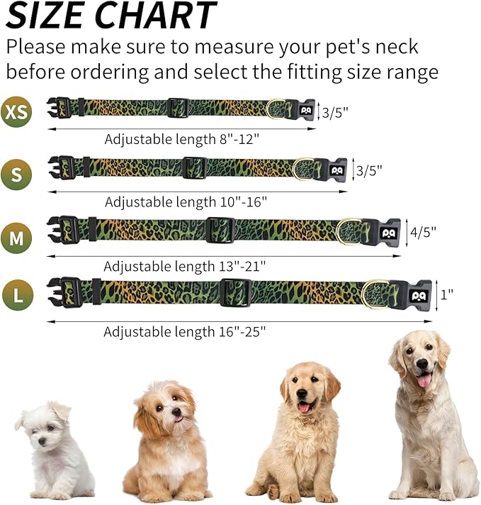 QQPETS Adjustable Soft Dog Collar: Print Flower Pink Multicolor Cute Patterns for XS Small Medium Large Pet Girl Boy Puppy Walking Running Training
