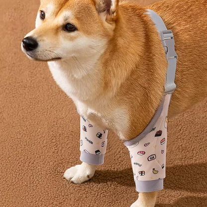 ROZKITCH Dog Surgery Leg Sleeve for Front Legs, Pet Prevent Licking Wound Elbow Knee Protector, Dog Leg Sleeve to Stop Licking Cone Collar Alternative for Sprain ACL CCL Arthritis Cute Dog L