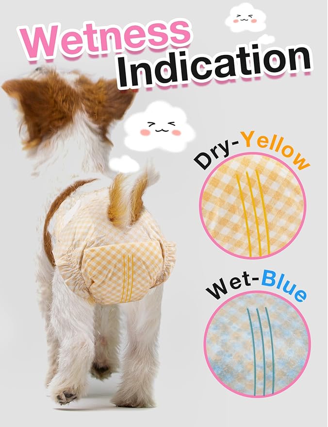 Dono Dog and Cat Diapers Female-40PCS, Disposable Female Dog Period Diapers for Heat with Wetness Indicator, Super Absorbent Doggie Puppy Female for Elderly Disabled Dogs Diaper