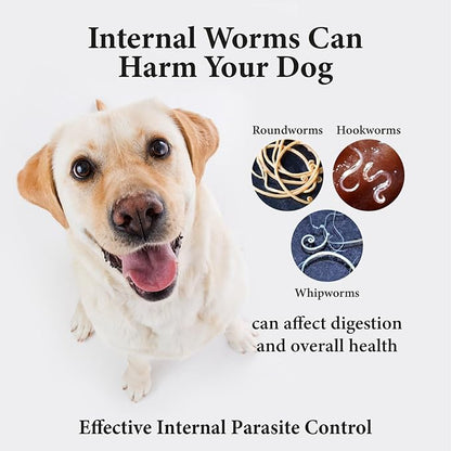 Broad Spectrum Dog Dewormer Treatment 120ml - Dewormer for Dogs and Puppies - Hookworms, Roundworms and whipworms - Boost the immnue System & Strengthens the Digestion - Chicken Flavour - Made in USA