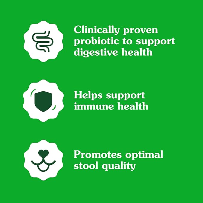 Greenies Supplements Digestive Health Probiotics for Dogs, Dog Probiotic Supplements, Chicken Flavor, 7.8 oz. Pouch of 40 Count