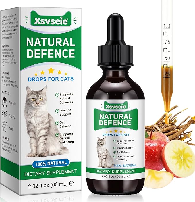 Antibiotics for Cats, Cat Antibiotics for Infections, Supports Immune & Cats Allergy Itch Relief, Health Supplies cat UTI Cat Multivitamin, 60ML