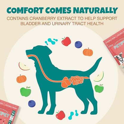 Petipet Bladder Booster Cranberry Supplement for Dogs - Helps Support Urinary Tract, Bladder, Kidney Health - Dog UTI Treatment - Vegan Dog Treats Made with Cranberry Extract Real Fruit and Vegetables