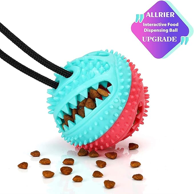 ALLRIER Dog Toys to Keep Them Busy for Boredom,Interactive Dog Toys Tug of War, Mentally Stimulating Toys for Dog, Puppy Teething Puzzle Treat Food Dispensing Ball Toy for Small Medium Dogs