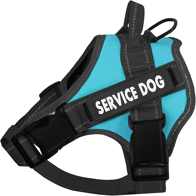 voopet Service Dog Harness, Emotional Support Pet Vest Harness, Reflective Breathable and Adjustable No-Pull ESA Dog Harness for Small Medium Large Dogs (with 4 PCS Removeable Tags)