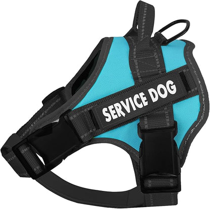 voopet Service Dog Harness, Emotional Support Pet Vest Harness, Reflective Breathable and Adjustable No-Pull ESA Dog Harness for Small Medium Large Dogs (with 4 PCS Removeable Tags)
