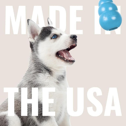 KONG Puppy Ball w/Hole - Soft & Durable Activity Ball for Puppies - Dog Toy Supports Healthy Exercise & Interactive Play - for Natural Teething - for Medium/Large Puppies - Randomly Provided Color