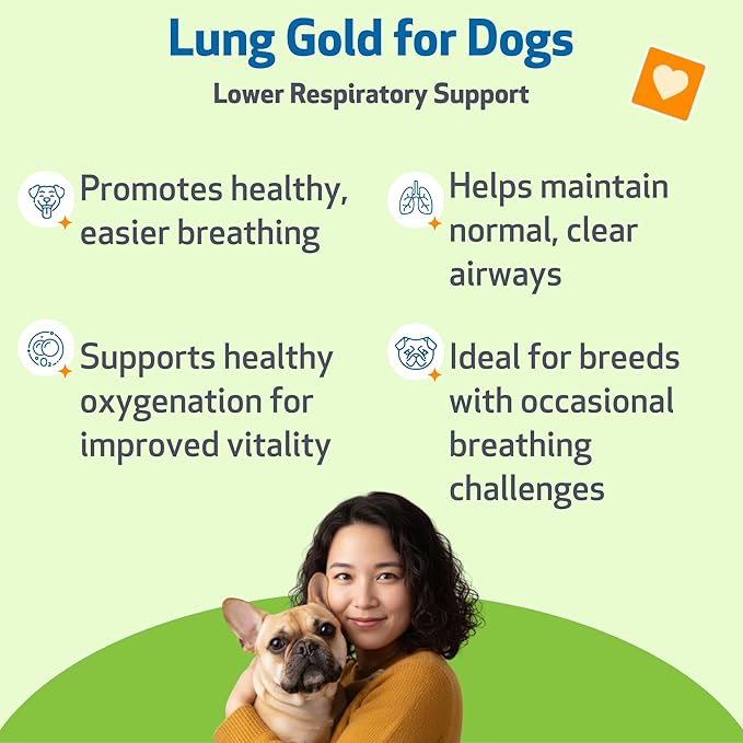 Pet Wellbeing Lung Gold for Dogs & Cats - Vet-Formulated - Lung & Respiratory Immune Support, Open Airways, Easy Breathing - Natural Herbal Supplement 4 oz (18 ml)