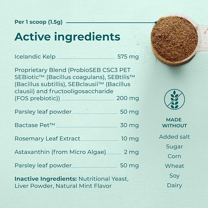 Googipet Dental Powder for Dogs Teeth Cleaning - Dog Dental Powder Breath Freshener & Plaque Remover - Tartar Remover for Dogs & Dog Breath Freshener Plaque Off W/Kelp, Parsley, Rosemary, & Mint