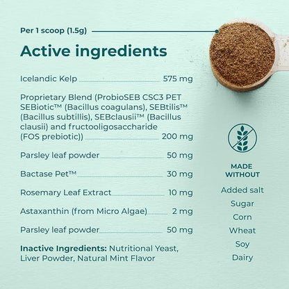 Googipet Dental Powder for Dogs Teeth Cleaning - Dog Dental Powder Breath Freshener & Plaque Remover - Tartar Remover for Dogs & Dog Breath Freshener Plaque Off W/Kelp, Parsley, Rosemary, & Mint