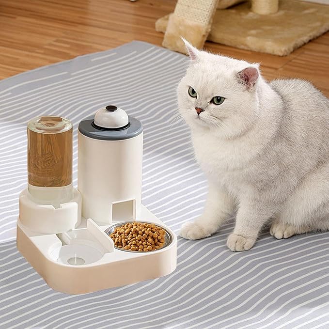 Feeding Bowl Set - Dog Water Dispenser, Detachable Food Bowl with Bell with Sturdy Construction, Animal Accessory Featuring Convenient Design, Wet and Dry Feeding Solution for Small Medium Pets