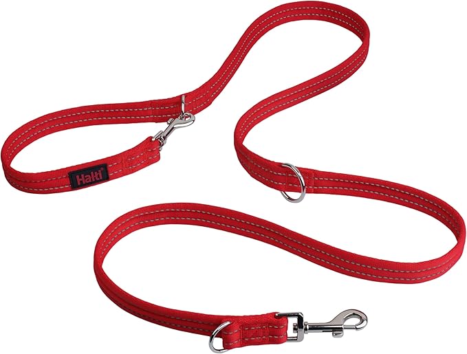 Halti Training Leash - Multifunctional Double-Ended Dog Leash, Ideal for Anti-Pulling Dog Training. Lightweight, Soft & Durable. Suitable for Puppies and Small Dogs (Size Small, Red, 2m)