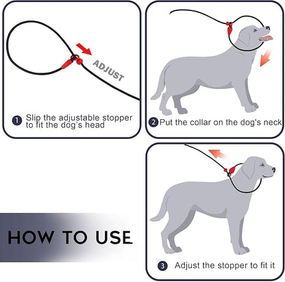 Slip Lead Dog Leash Slip Lead 6 FT Dog Training Leash 9 Colors Slip Leads for Dogs Dog Leashes for Medium Dogs No Pull Dog Leash Black