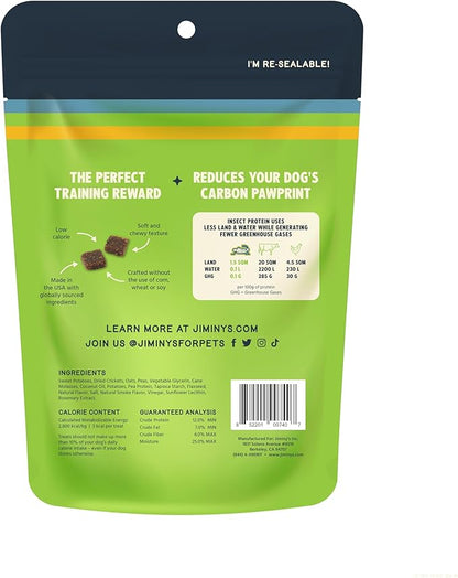 Jiminy's Chewy Cricket Dog Training Treats, Chewy, Low Calorie, Hypoallergenic, Made in USA, 6oz, Sweet Potato & Pea (Pack of 3)