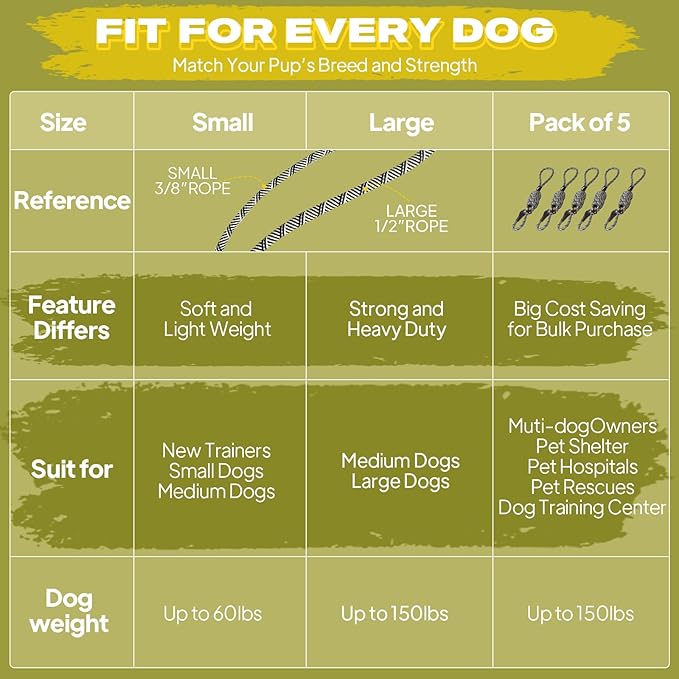 Fida Durable Slip Lead, 6 FT x 1/2" Heavy Duty Dog Loop, Comfortable Strong Rope Leash for Large, Medium Dogs, No Pull Pet Training Leash with Highly Reflective, Grey