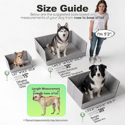 HQ4US 4LEGS Dog Grass Pad with Tray Foldable Dog Litter Box High Walls, Odor Free Artificial Grass for Dogs Potty, Pee Pad Holder, Seamless, No Assembly, Waterproof, Easy Clean, Portable for Travel