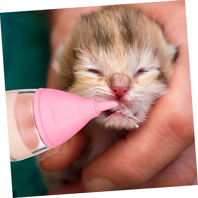 Puppy Milk Feeder Kitten Bottle Feeding Kit Silicone Nipples Safe Reliable for Newborn Pets
