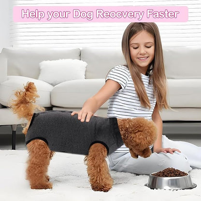 Coppthinktu Recovery Suit for Dogs After Surgery, Dog Onesie Surgery Recovery Suit for Female Spay, Soft Surgical Pajamas Bodysuits for Puppy to Prevent Licking Dog Cone Alternative