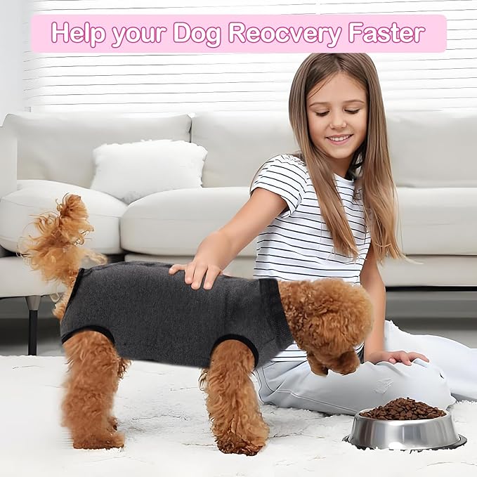 Coppthinktu Recovery Suit for Dogs After Surgery, Dog Onesie Surgery Recovery Suit for Female Spay, Soft Surgical Pajamas Bodysuits for Puppy to Prevent Licking Dog Cone Alternative