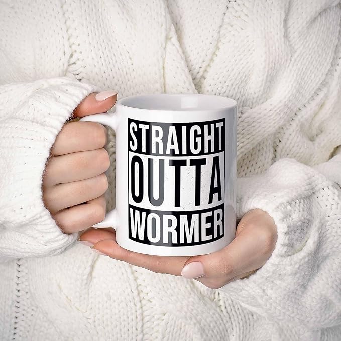 Wormer Last Name Gift. Personalized, Custom "Straight Outta" Surname Sign Coffee Mug. 11 Ounces.