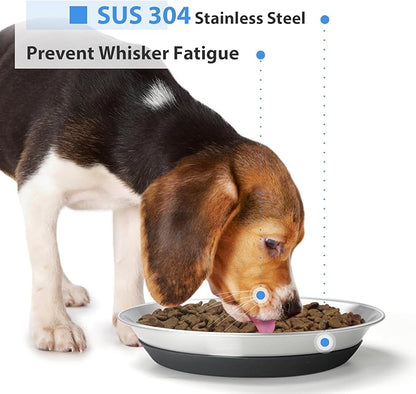 2 Packs Premium Stainless Steel Dog Bowls - Non-Slip, 2.5 Cups Capacity, Durable and Safe for Your Beloved Pet