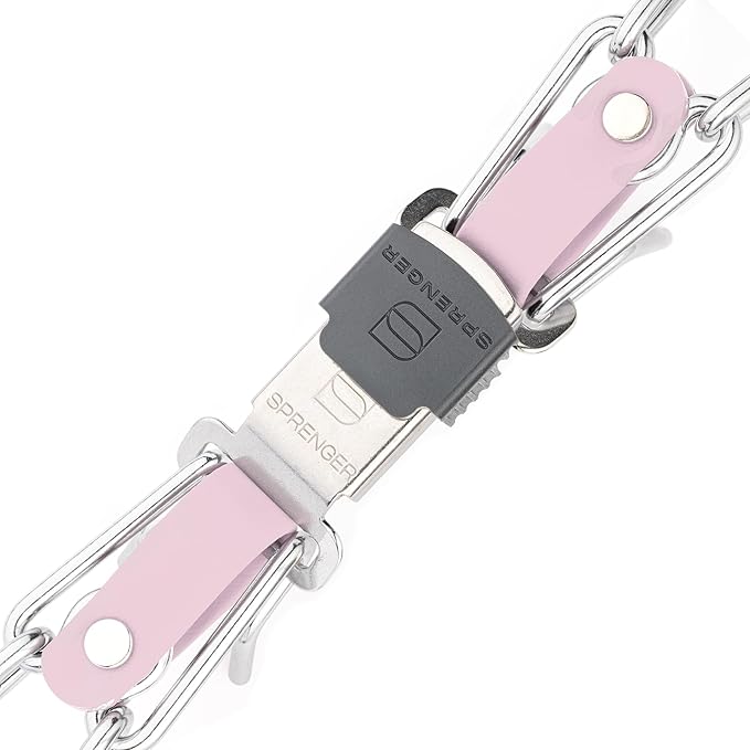 Herm Sprenger Chrome Plated Steel Dog Collar with Quick Release ClicLock Buckle and Biothane Insert Training Collar for Dogs Made in Germany (Pastel Purple, 25in x 4.0mm(Neck Size up to21-22in))