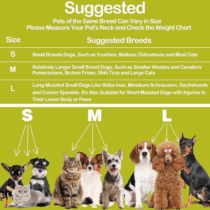 Soft Dog Cone for Small Dogs & Cats, Comfy Dogs Recovery Collar After Surgery, Adjustable E Collar Alternative to Stop Licking, Comfortable Dog Cones, Protective Pets Cones for Pup&Kitty