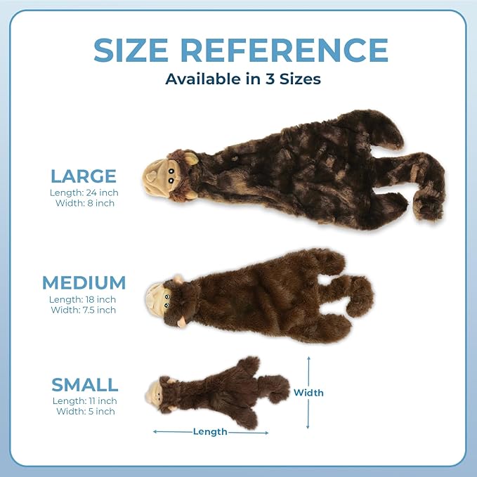 Best Pet Supplies Squeaky Dog Toys with Soft Durable Fabric for Small, Medium and Large Pets Interactive Toy for Indoor Play, Supports Active Biting and Play - Monkey, Medium