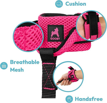Gooby Soft Mesh Wrist Band Surfer Leash - Brown, 6 FT - Comfortable Hands Free Leash with Elastic Band for Small, Medium and Large Dogs