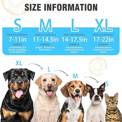 BINGPET Protective Dog Cone Collar,Soft Recovery Pet Cone for Dogs Cats,Washable Protective Recovery Collar for Large Medium Small Dogs,Inflatable Dog Cone
