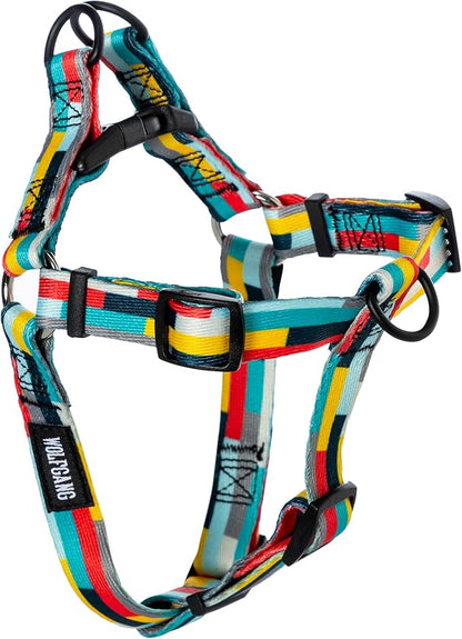 Wolfgang Heavy Duty Adjustable Dog Harness, Pull-Tested for Walking & Training, Mixtape Print, X-Large