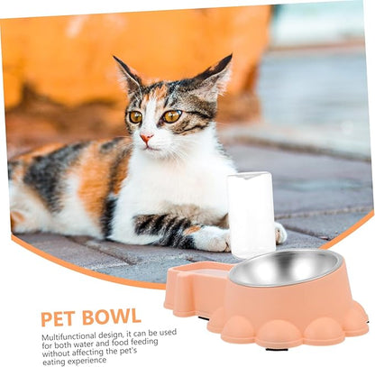 SHINEOFI Multifunctional Stainless Steel Dog Bowl Pet Food Dispenser and Water Container for Home Use Easy to Fill Saving Suitable for Busy Pet Owners and Families