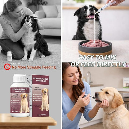 Dewormer for Dogs Broad Spectrum Fenbendazole Dog Dewormer for Tapeworms, Roundworms, Hookworms and Whipworms