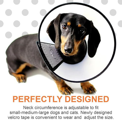Adjustable Dog Elizabeth Pet Protective Cone Collar Latest Upgrade with Soft Edge Dog Neck Cone Recovery Cone Collar for Anti-Bite Lick, Surgery, or Wound Healing (Large 15.4"-17.3")