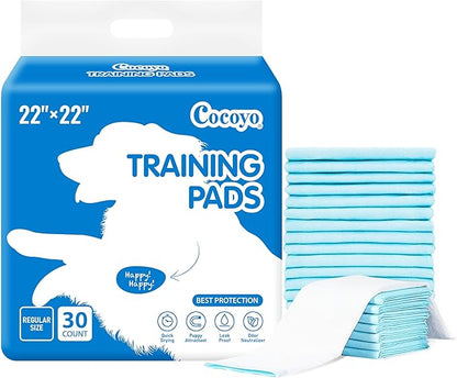 COCOYO Best Value Training Pads 30 Count | Dog Pee Pads | Super Absorbent Puppy Pads