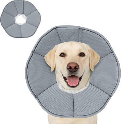 MAXFUT Dog Cone Collar,Soft Cone for Dogs to Stop Licking After Surgery,Non Inflatable Dog Donut Cone (Grey, XL)