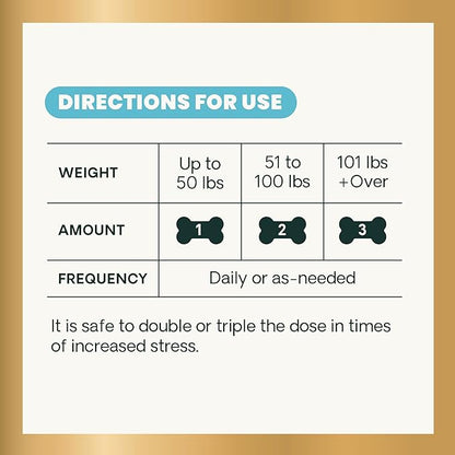 VetriScience Clinically Tested Composure Calm & Confident Chews - Supplement for Dogs with Anxiety, Stress & Fear with L-Theanine for Thunderstorms, Fireworks or Travel, Peanut Butter, 120 Count