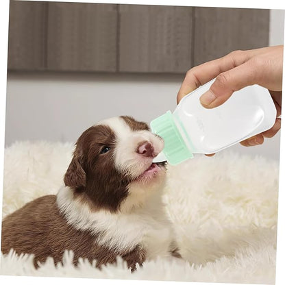 Pet Nursing Feeder Bottle Set for Newborn Puppies Kittens Hamsters Leak- Ergonomic Anti-wear Small Animal Feeding Kit with Soft Nipple for Safe Milk Feeding and Easy Cleaning
