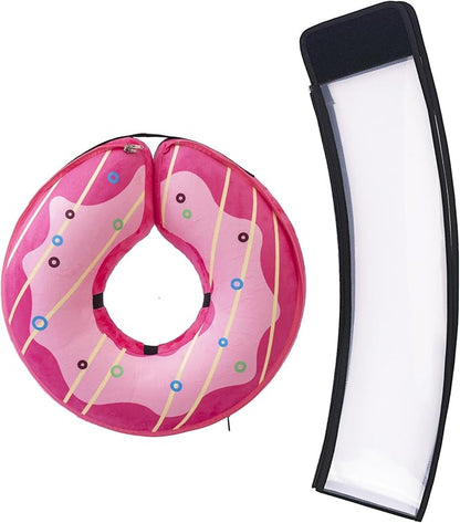 Transparent Shield Accessory for Inflatable Dog Cone Collar,Clear Shield Replacement with Zipper, Paired with MARIYAGO Inflatable Dog Donut Collar for Use (Blak Transparent, Medium)