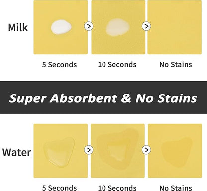HotLive Dog Food Mat - Absorbent Cat Mat for Food and Water, No Stains Pet Feeding Bowl Mat, Easy to Clean Pet Placemats, Quick Dry Dog Water Dispenser Mat for Messy Drinkers | Paw Yellow 24"x36"