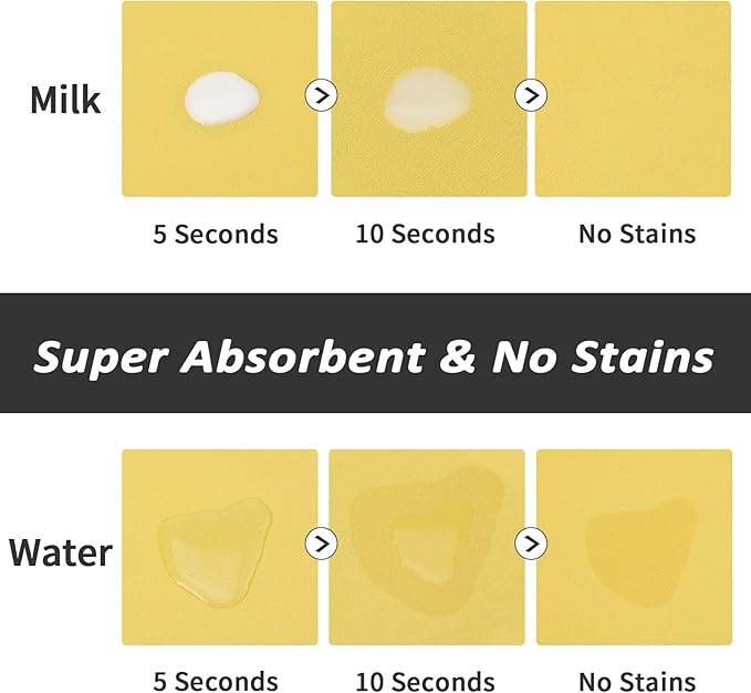 HotLive Dog Food Mat - Absorbent Cat Mat for Food and Water, No Stains Pet Feeding Bowl Mat, Easy to Clean Pet Placemats, Quick Dry Dog Water Dispenser Mat for Messy Drinkers | Yellow 16"x 24"