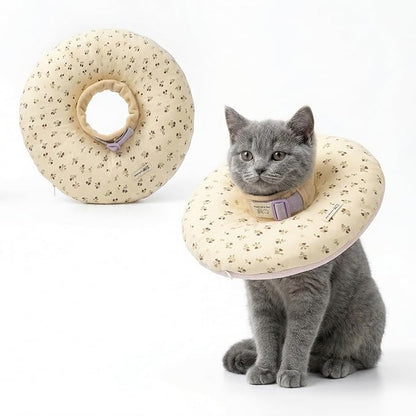 2026 New Edition, Soft Deep Recovery Collar for Dogs & Cats – Cotton Pet Cone Alternative, Lightweight Adjustable, Anti-Lick & Anti-Scratch for Post-Surgery, Medium, Flower Pattern