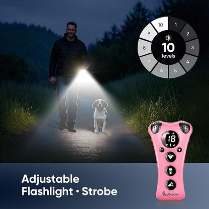 PawBehave Ultrasonic Dog Bark Deterrent Device –10-Level Adjustable Anti Barking Trainer with Flashlight, Strobe, E-Clicker(18 Whistle Sounds)–No Shock, Collar-Free Dog Behavior Correction Devices
