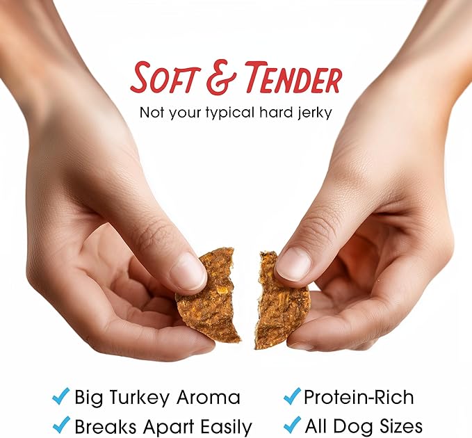 Farmland Traditions Filler Free Dogs Love Turkey & Sweet Potato Premium Jerky Treats for Dogs, 6 oz. Bag