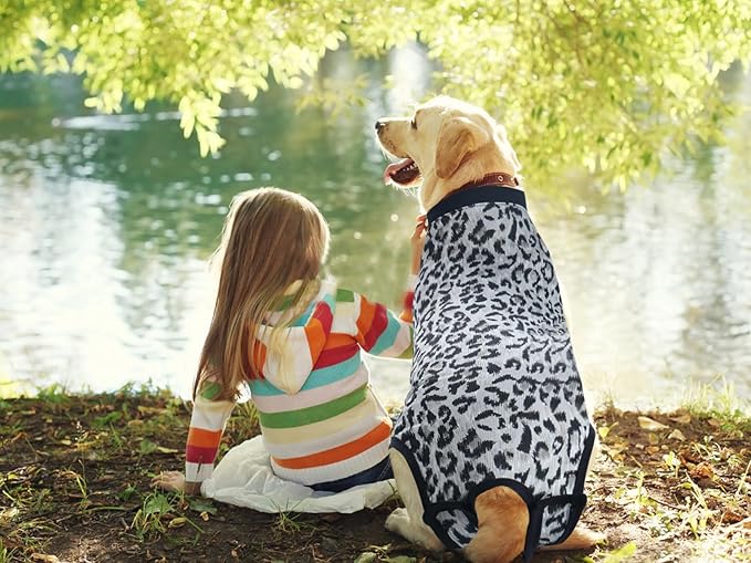 Dog Surgical Recovery Suit, After Spay Abdominal Wounds Post Surgical Suit for Dogs Female Male Onesies, Anti Licking Breathable Pet Shirt for Small Large Dogs, Dog Surgery Collar Alternatives